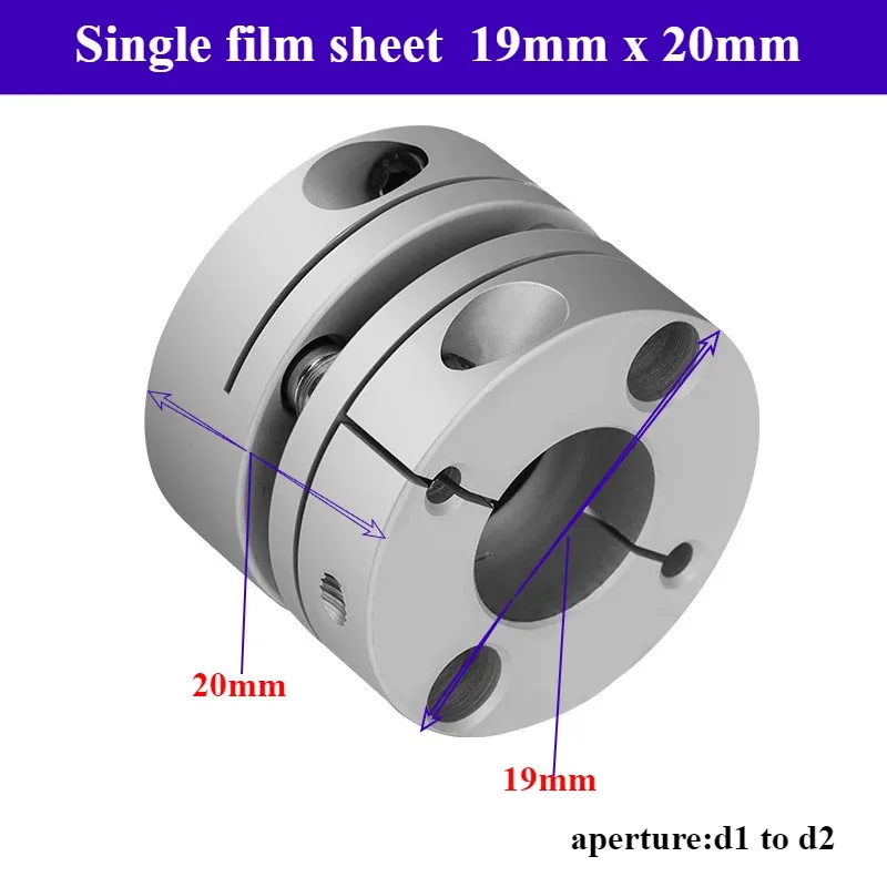 CSCA Single Diaphragm Coupling, Elastic Aluminum Alloy, for Servo Stepper Screw Motor Keyway Coupling Outer Diameter:19*20mm