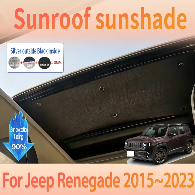 

Auto Sunroof Sunshades For Jeep Renegade 2015~2023 2018 2020 Car Skylight Roof Sunscreen Heat Insulation Anti-UV Accessories