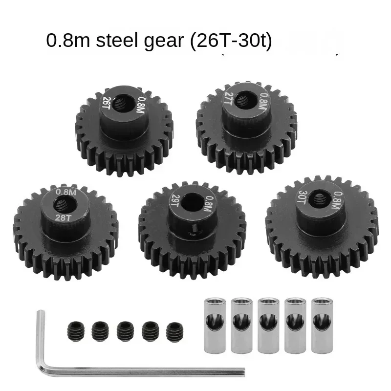 

5pcs 0.8M 32P 3.175 5mm 11T 13T 15T 17T 18T 20T 24T 28T 30T 35T Hardened Steel Pinion Gear Motor Gear For 1/8 1/10 RC Model Car