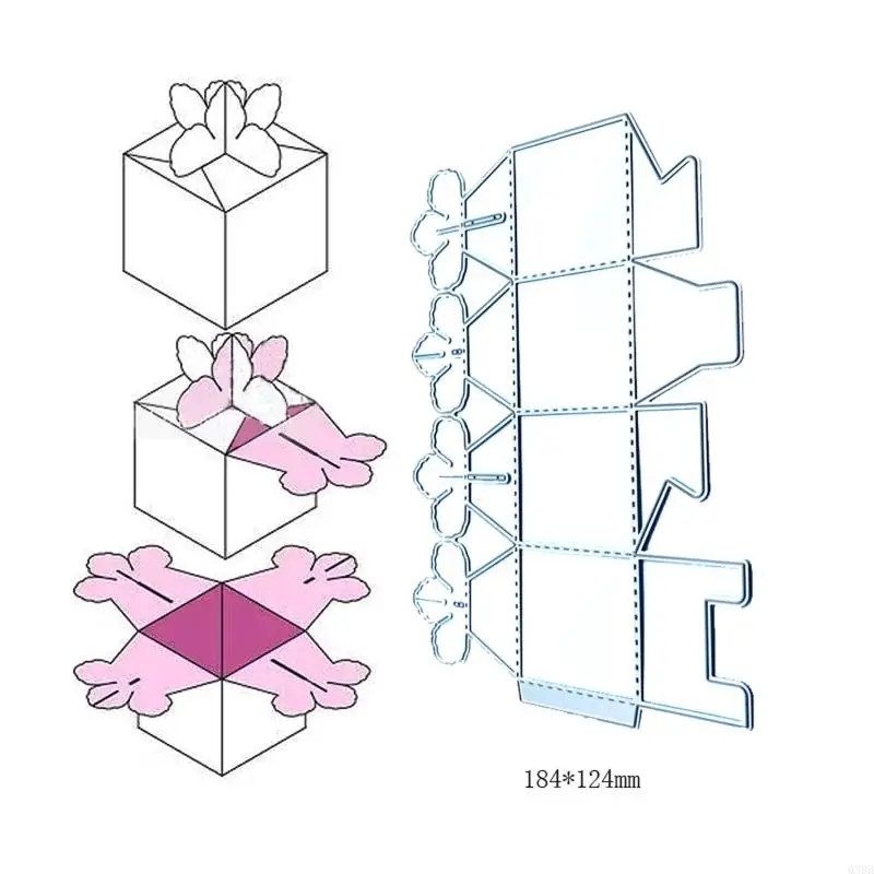 Q39B 3D 꽃 꽃잎 사탕 선물 상자 스티치 금속 절단 다이 스텐실 DIY 수제 접이식 케이스 엠보싱 도구 다이 컷.