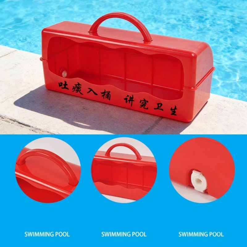 Spa Side Spit Bucket for Poolside Use, Hot Spring Pool Hygienes Equipment, 50 X 20 X 20.5 for Outdoor Bath Zones and D2RD