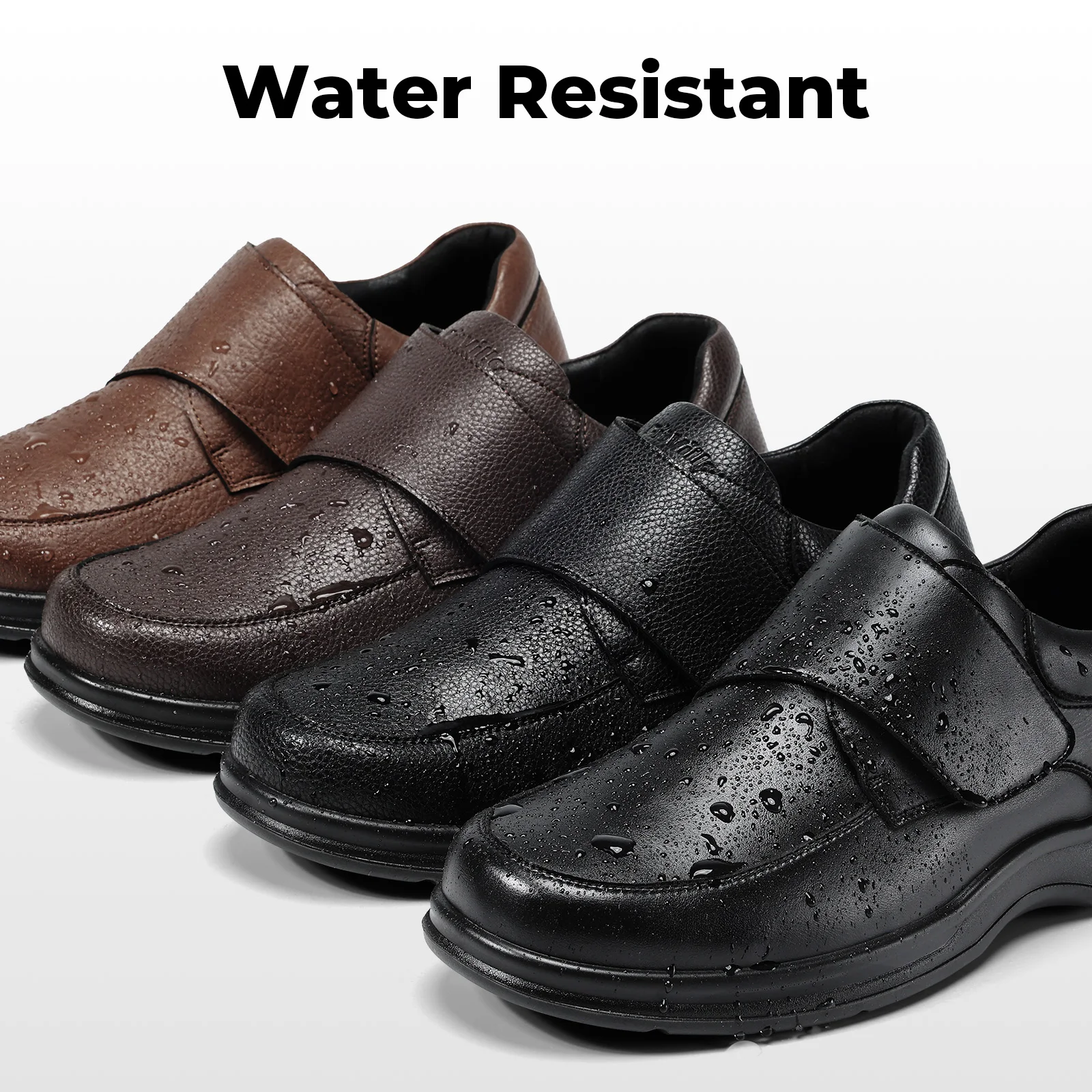 FitVille Men'S Extra Wide Diabetic Leather Dress Shoes, Roomy Wide Toe Box, Built-In Arch Support Orthopedic Shoes, Pain Relief For Swollen Feet, Edema, Plantar Fasciitis, Bunions & Neuropathy