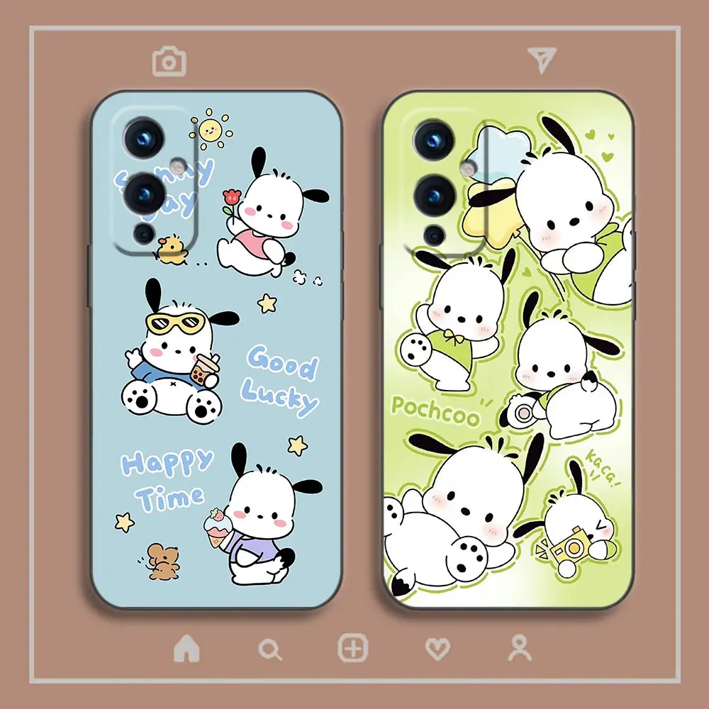 Cartoon Cute Pochacco Phone Funda Coque Case For Oneplus 11 10 9 8 8T 7 7T 6 6T 5 ACE 2V NORD CE 2 3 5 Pro Case Capa Shell Cover