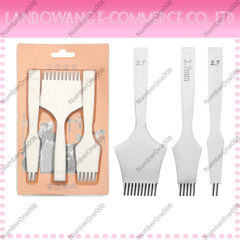Leather Carving Set Diagonal Flat Diamond Cutting Hand Sewing Punching Tool DIY Craft Kit