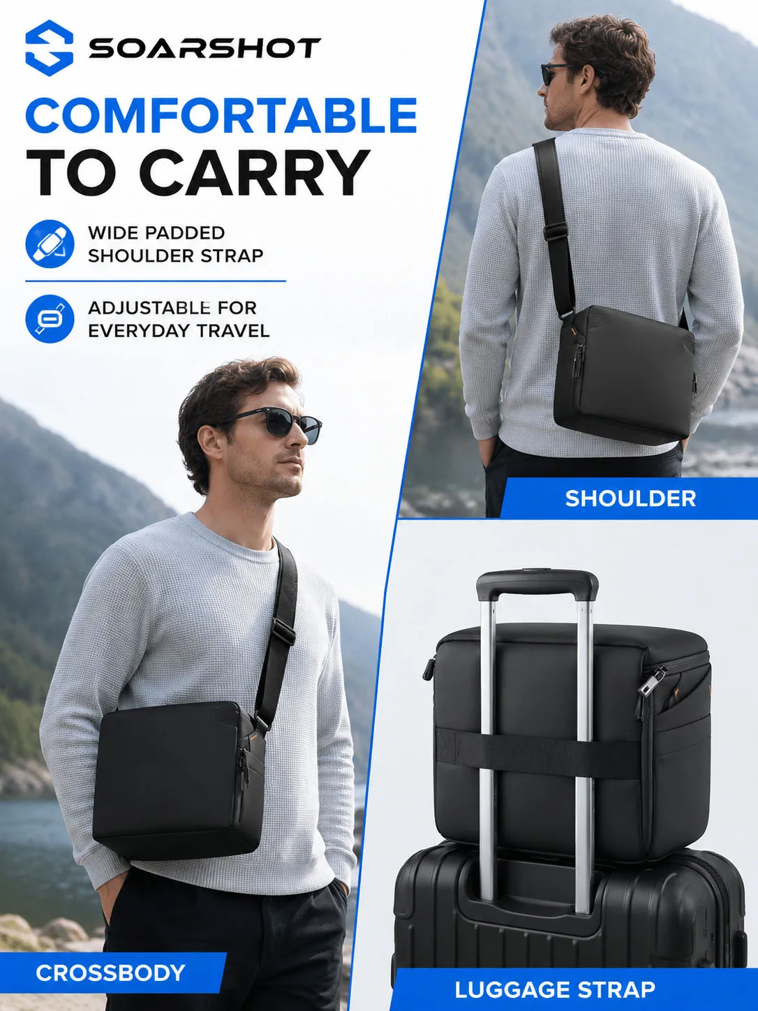 SOARSHOT Tragetasche für DJI Avata 2 Goggles 3 Tragbare Umhängetasche Drohnenzubehör Reiseaufbewahrung – Detail 3