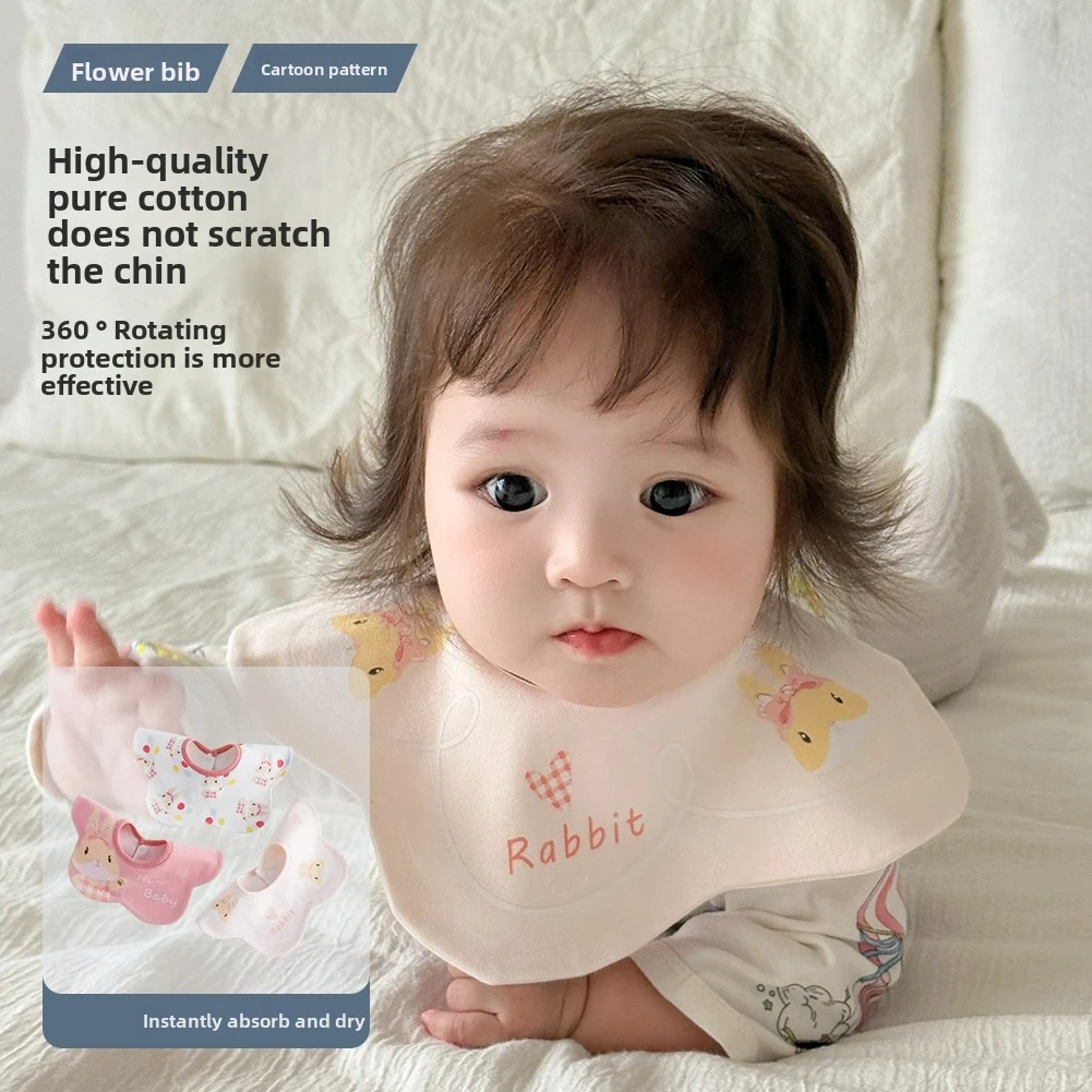 

Baby Class A Pure Cotton Autumn Waterproof Saliva Towel Scarf Anti-spitting Milk 360 ° Rotatable Newborn Infant Products