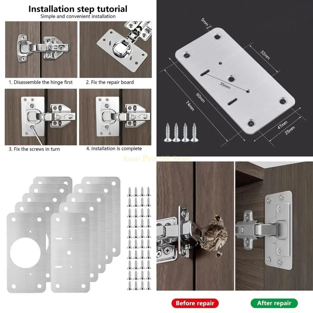 

J0MA Усиленная нержавеющая шкафа для ремонта дверей шарнира для длительного использования