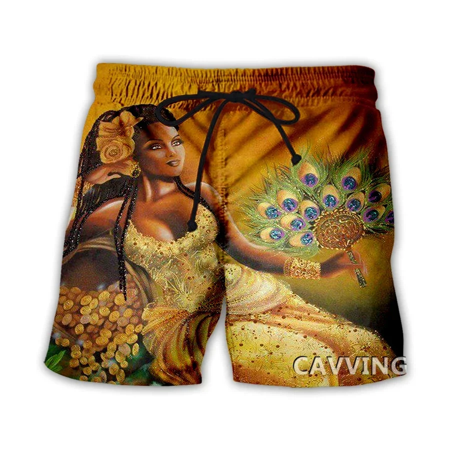 The Goddess of Africa : Oshun 3D Printed  Summer Beach Shorts Streetwear Quick Dry Casual Shorts Sweat Shorts for Women/men