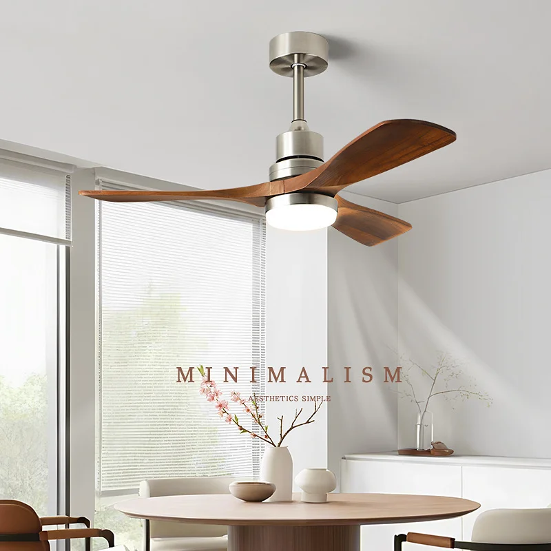 

Real Wood Blades Ceiling Fan with Light Modern LED 26W High Power DC Motor Ideal for Bedroom and Living Room