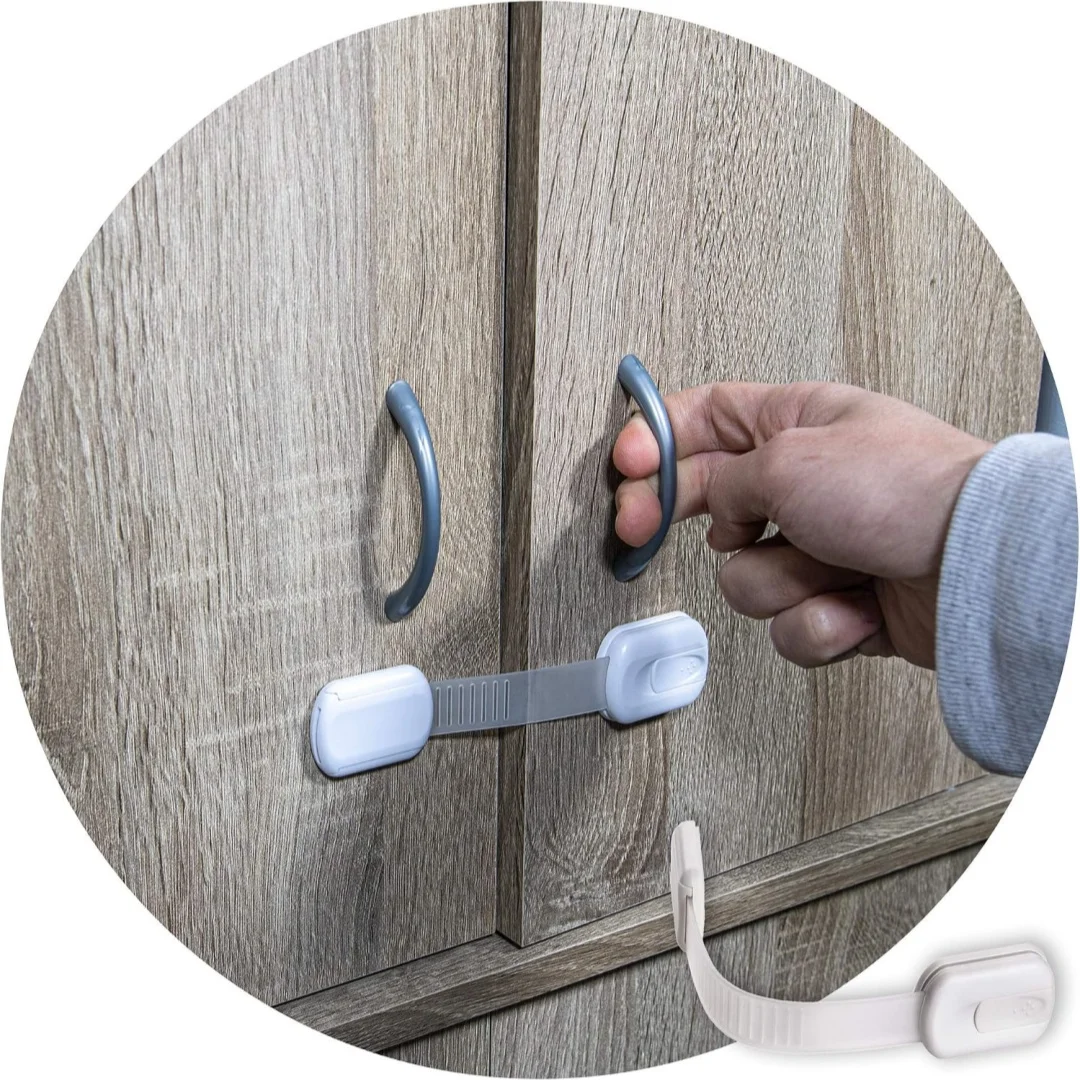 Child safety lock, suitable for cabinet doors, drawers, refrigerators, dishwashers - Cabinet and drawer child safety locks