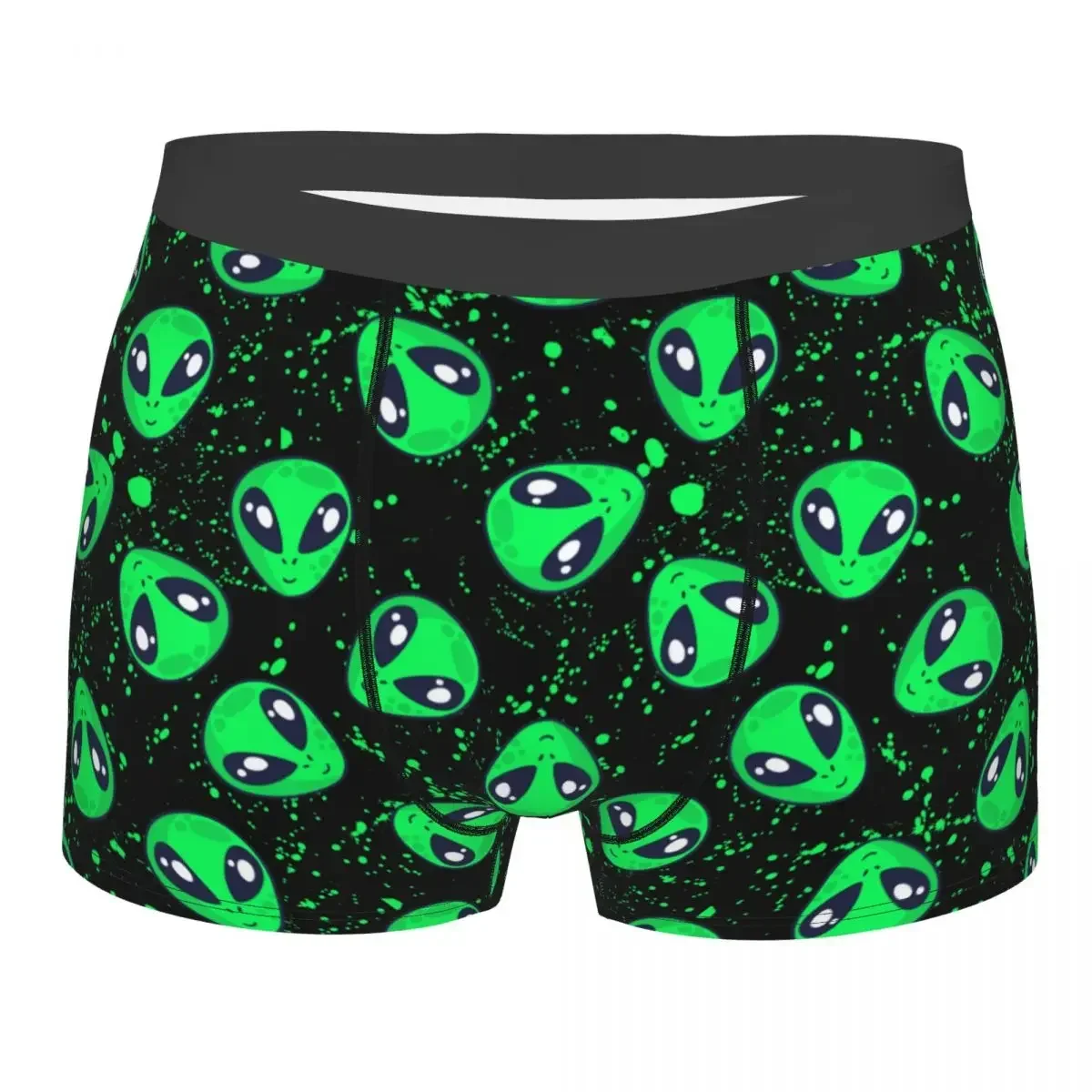 Custom Cute Aliens Head Underwear Men Stretch Cartoon Boxer Briefs Shorts Panties Soft Sexy Underpants For Male