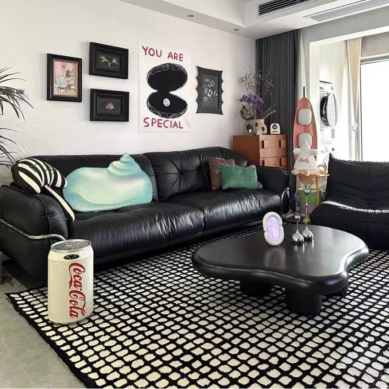 

INS Minimalism Carpet Decoration Home Living Room Rug Customizable Soft Fluffy Bedroom Imitate Cashmere Foot Mat Dining Room