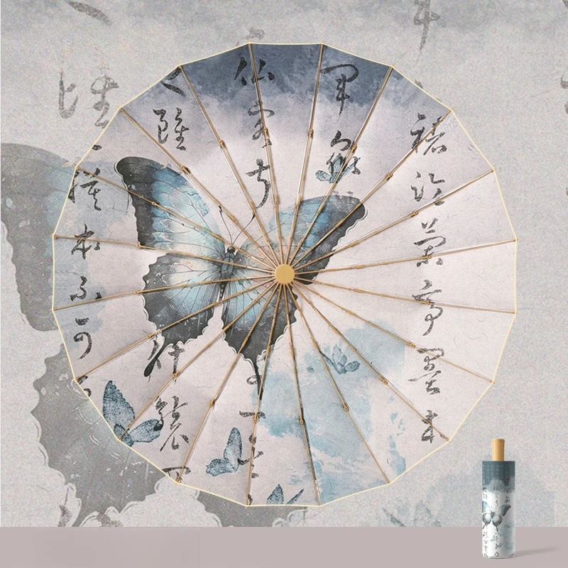 

Retro Chinese Style 20Ribs Hand Open Sun and Rain UV Umbrella Women Flower Shade Umbrellas Luxury Parasol