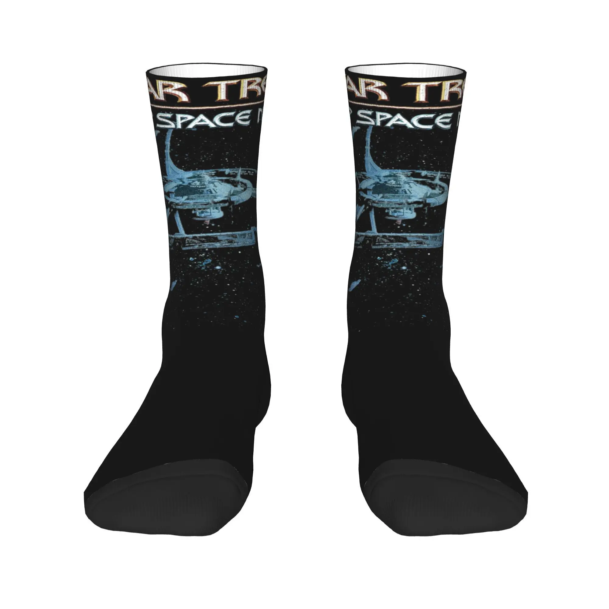 Stars Treks Deep Space Nine Space Station Socks for Women Men All Seasons  Cozy Crew Socks Sweat Absorbing