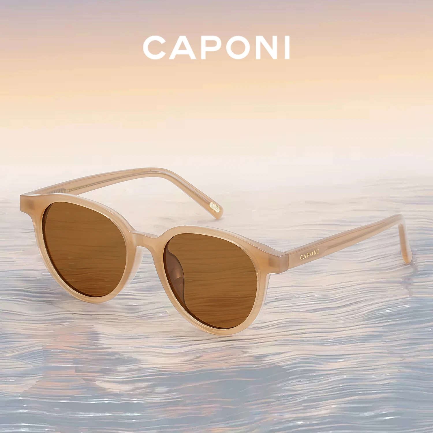 

CAPONI Polarized Sunglasses Women Fashion Oval Trendy Eyewear Vintage Designer Female Sun Glasses UV Protect Anti Glare CP21016