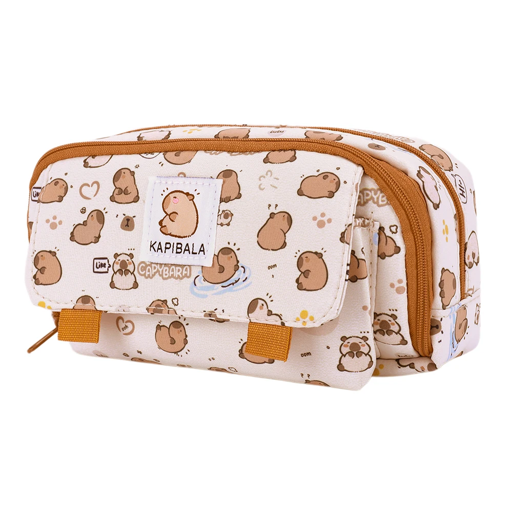 Estuche de lápices grande con cremallera, bonita caja de lápices Kawaii para niñas, bolsa de papelería portátil para la escuela, suministros de oficina