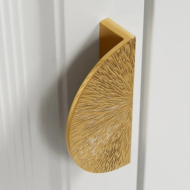 Kenop Lemari Laci Setengah Lingkaran Model Palu, Kenop Furnitur Mewah Gaya Nordik, Gagang Pintu Kabinet Dapur Kuningan