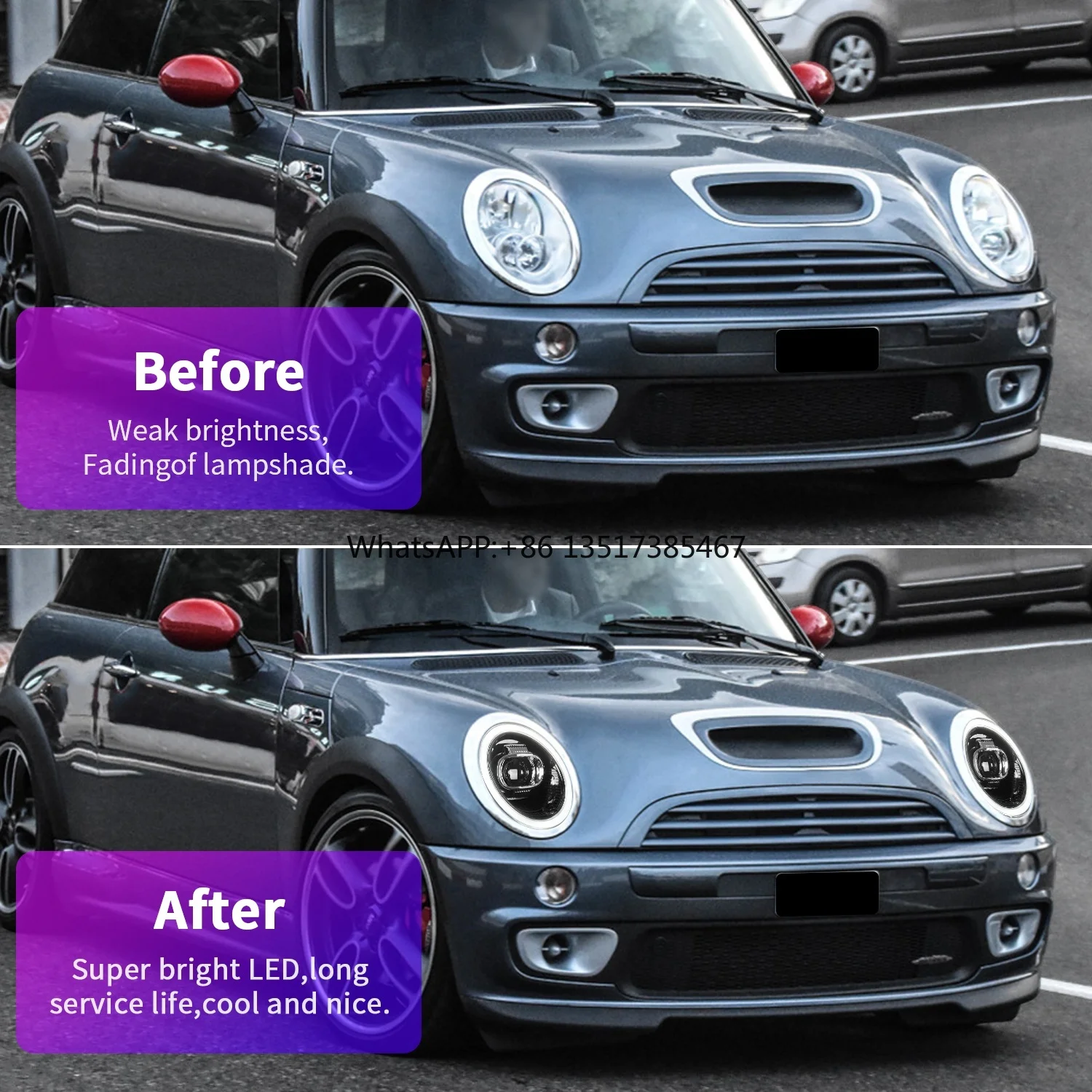 Archaic New LED Headlight for Mini Cooper 2001-2007 R50 R52 R53 1st Gen MINI CooperS R50 Head Lights Front Lamp