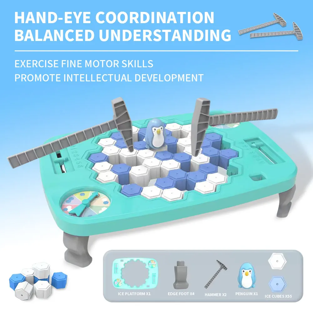 عبر الحدود الإنقاذ البطريق كسر الجليد للأطفال شخصين معركة كسر الجليد البطريق مجلس لعبة التفكير الوالدين والطفل الألغاز