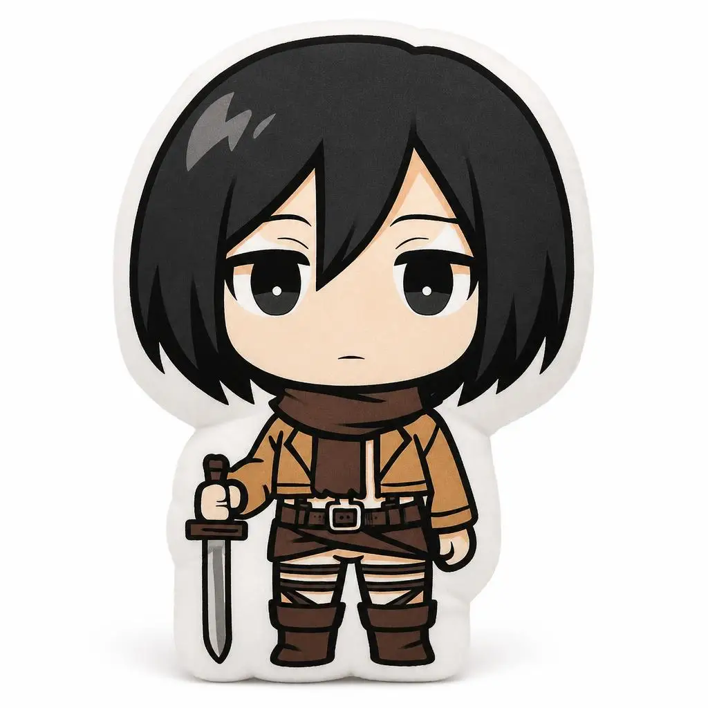 Mikasa Ackerman Chibi Aot Anime Plush Pillow Cushion Irregular Stuffed Throw Pillow Home Decor Gift Sofa Bed Couch