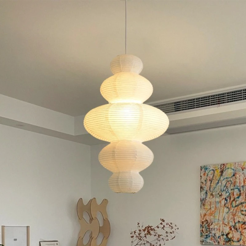 Akari Designer Japanese Lamp Rice Paper Pendant Light Hanging White Lamp for Dining Stairwell Lights Home Farmhouse Lighting