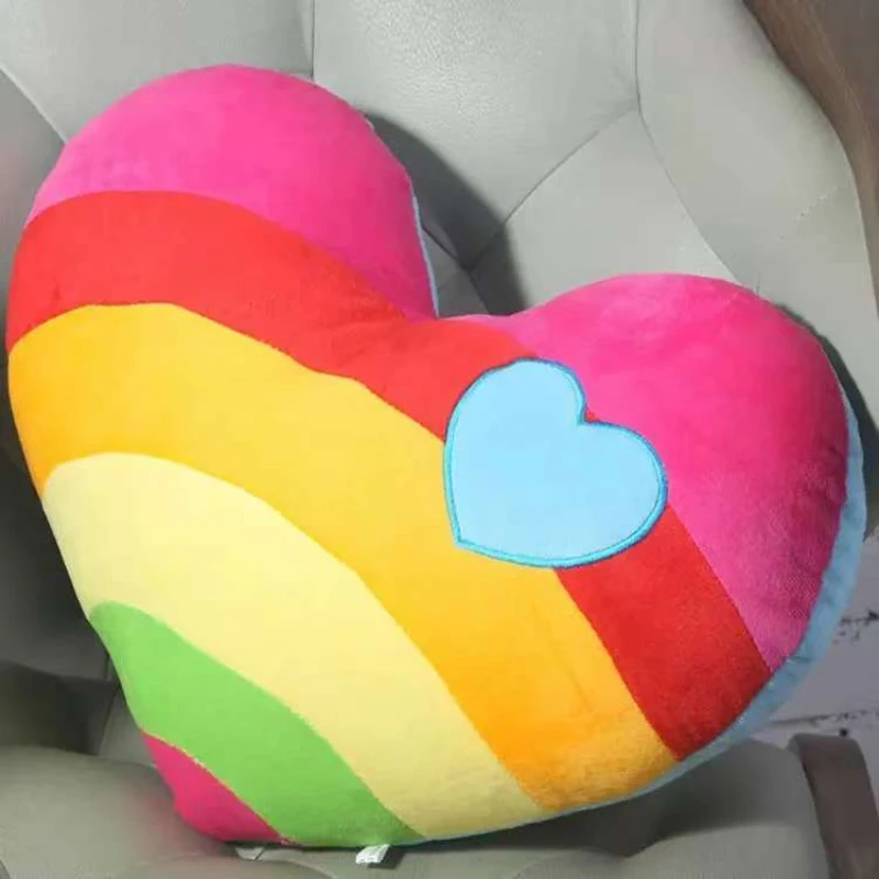 Creative Rainbow Love Cushion Sofa Pillow Cloud Heart Couple Hairy Cushion Soft Plush Pillow Smooth Fabric Birthday Gift