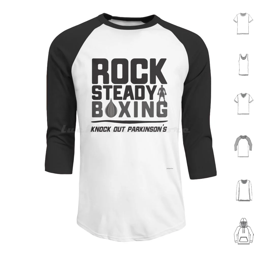 Rock Steady Boxing Knock Out Parkinson's Hoodie cotton Long Sleeve Parkinsons Steady Boxing Knock