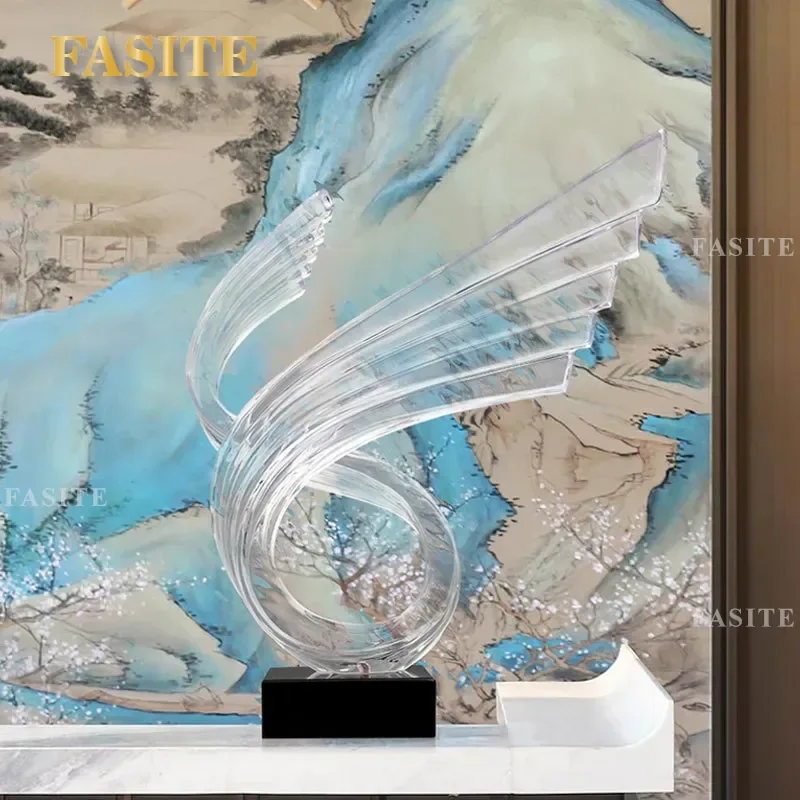 For Modern Simple Creative Abstract Transparent Large Desktop Ornament Handicrafts Living Room Entrance Office Decoration