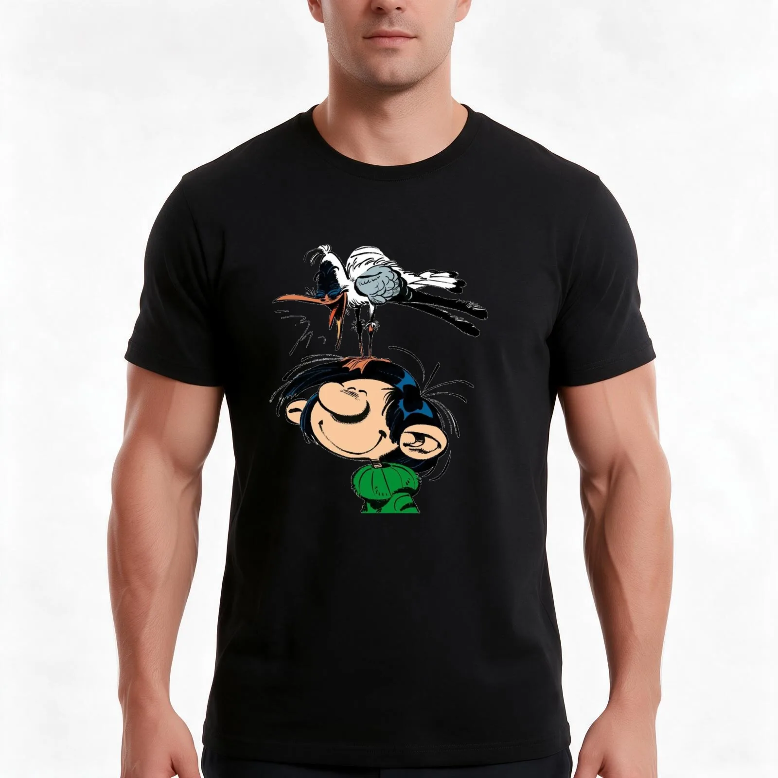 Gaston lagaffe T-Shirt Summer Casual Cotton Tee Oversized Streetwear Tops Vintage Graphic Print Loose Fit Short Sleeve