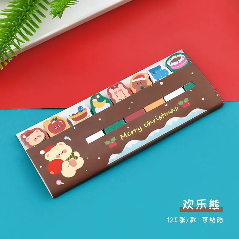 Christmas Row Station Notes, Students Ins Cute Index Stickers Cartoon High-value N Sticky Notes Stationery
