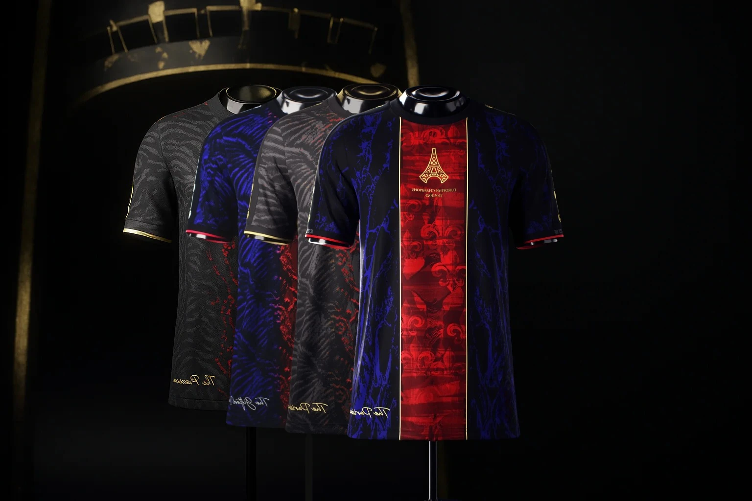 

2025 European Champions Away Jersey The Parisians Short Sleeve Football Shirt Training Soccer Uniform Quick Drying Women Pajamas