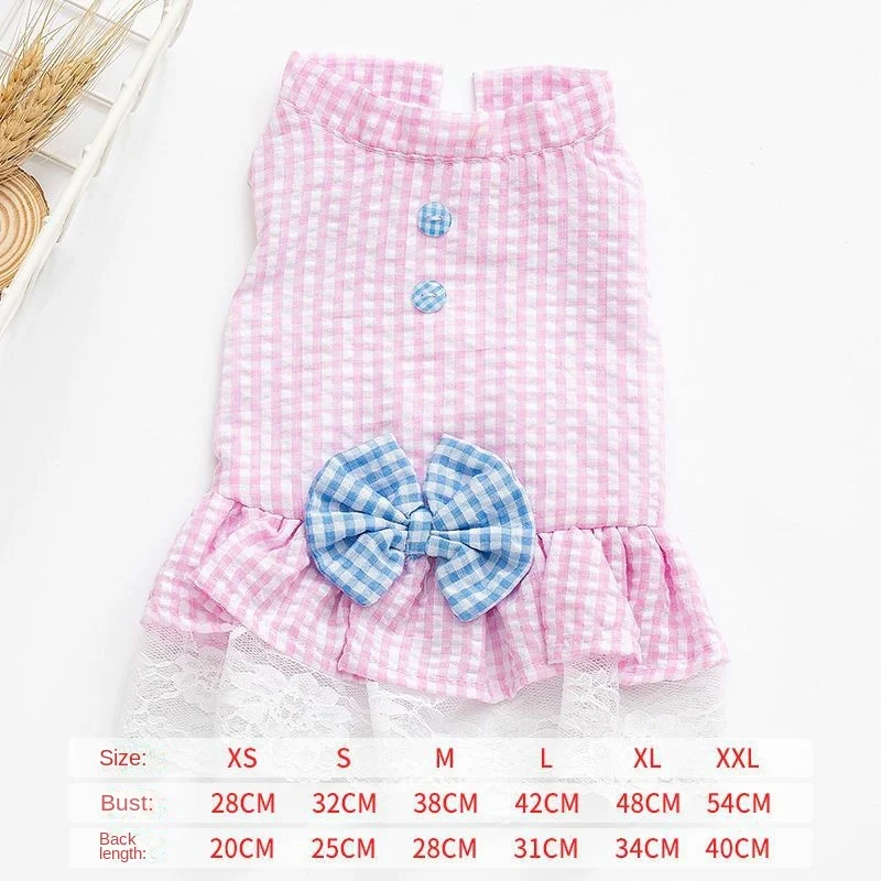 Cat Skirt Clothes Summer Thin Cute Princess Skirt Vest Puppet Teddy Kitten Small Dog Pet Clothes