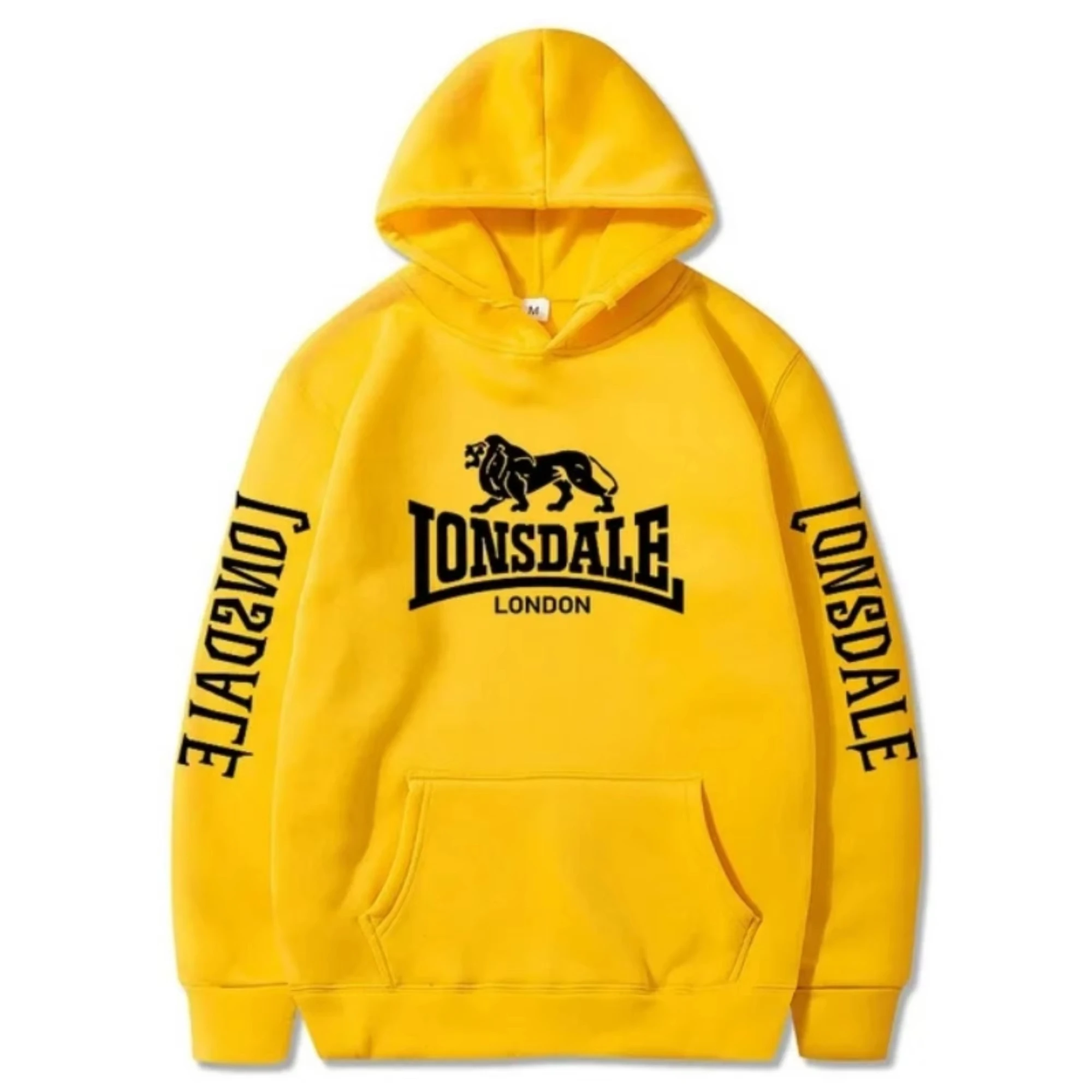 New Model Stylish New Men's Athletic Hoodie – Lonsdale London Printed Pullover – Autumn/Winter Long-Sleeve Sweatshirt