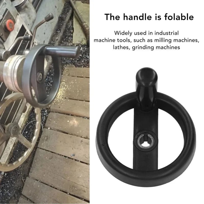 Handwheel 125mm OD 12mm Bore Foldable Handle Plastic Hand Wheel For Lathe Milling Drilling Machine