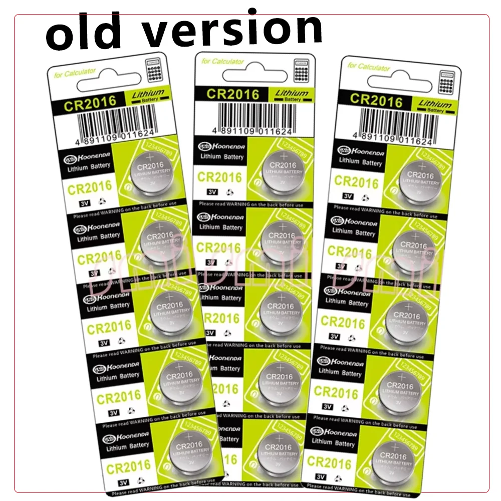 5-50PCS 3V 80mAh CR2016 Pila a bottone DL2016 ECR2016 BR2016 3V Batteria al litio per orologio Chiave dell'auto Scheda madre del computer remoto