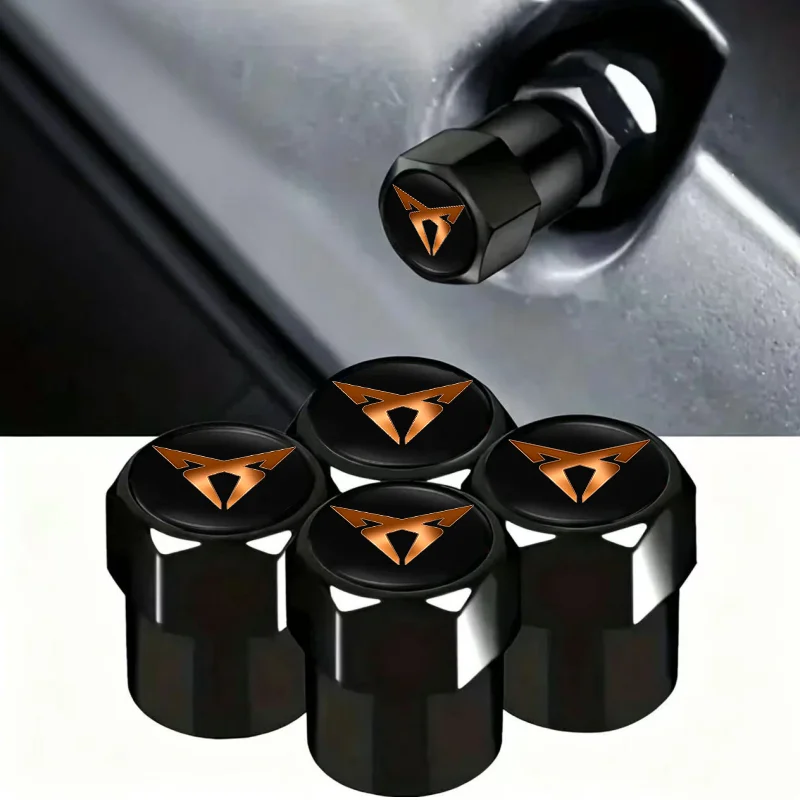Tapas de válvula para neumáticos de coche, cubiertas de vástago de neumático, a prueba de polvo y agua, para Seat Cupra Ateca Born Leon IBIZA Raval Formentor Terramar