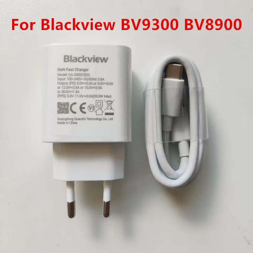 Новое оригинальное быстрое зарядное устройство для сотового телефона Blackview BV9300 BV8900 EU, дорожный адаптер переменного тока + USB кабель передачи данных