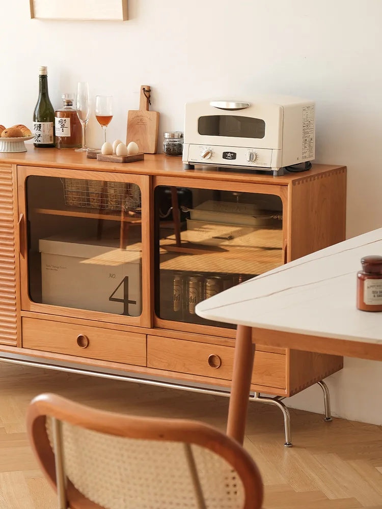 Обеденный шкаф из массива дерева, мебель из вишневого дерева, гостиная, винный шкаф, кухонный шкафчик для хранения, вино из вишневого дерева