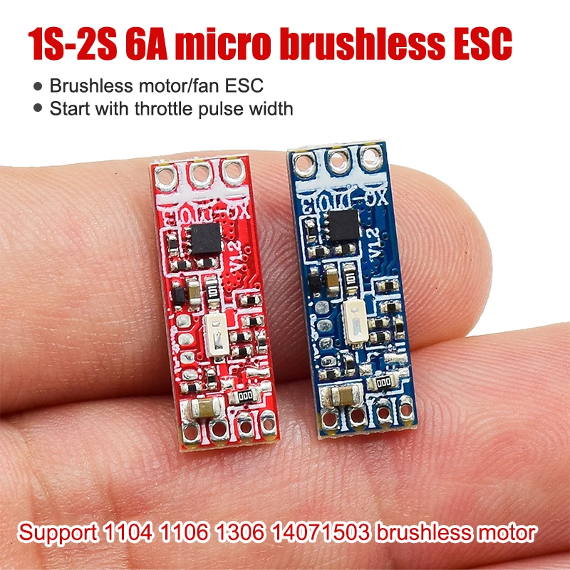 1PC 1S-2S 6A Micro Brushless Motor Driver Board Electric Regulator Drive For 1104 1106 1306 1407 1503 Brushless Motor