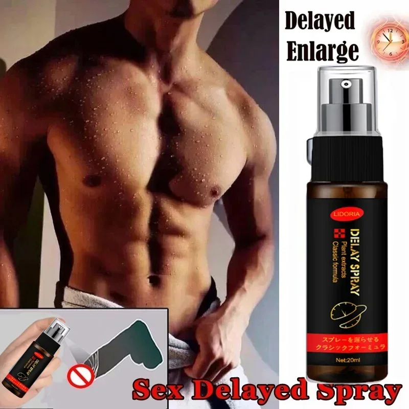 Spray anti ejaculação precoce para homens, brinquedo sexual para ampliação do pênis, duradouro, uso externo, atraso de 60 minutos, 20ml