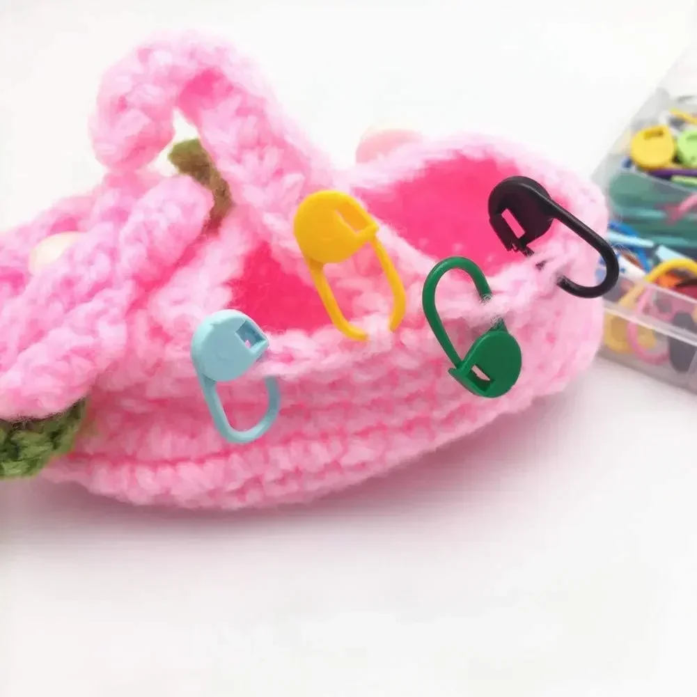 Mix Color Mini Resin Small Clips Pins Plastic Knitting Tools Locking Stitch Markers Crochet Sewing Needle Marking Accessories