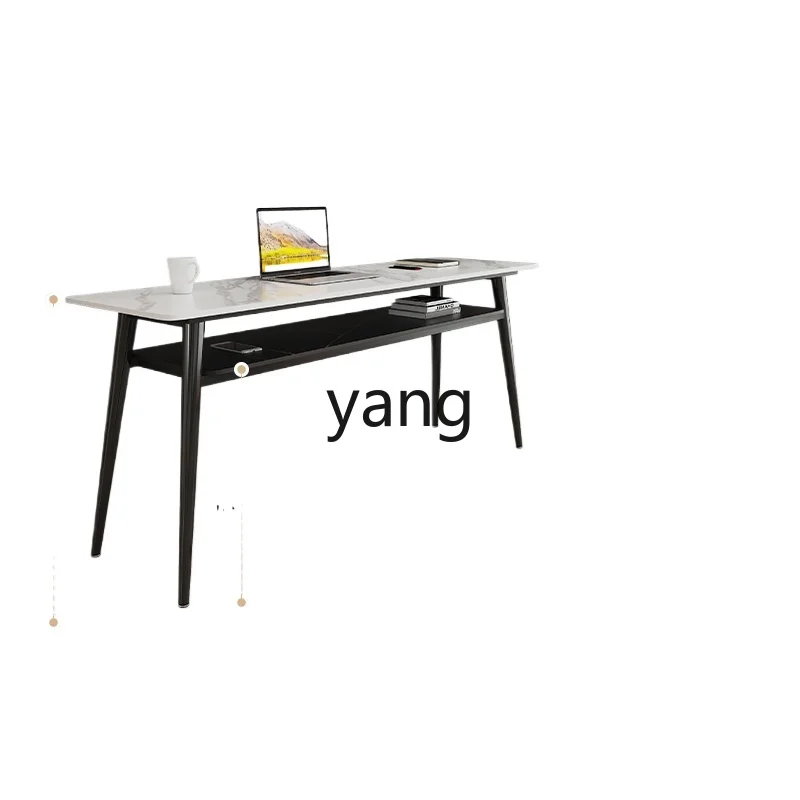 Yjq Double-Layer Ultra-Narrow Stone Plate Long Bedroom Office Study Modern Study Laptop Desk