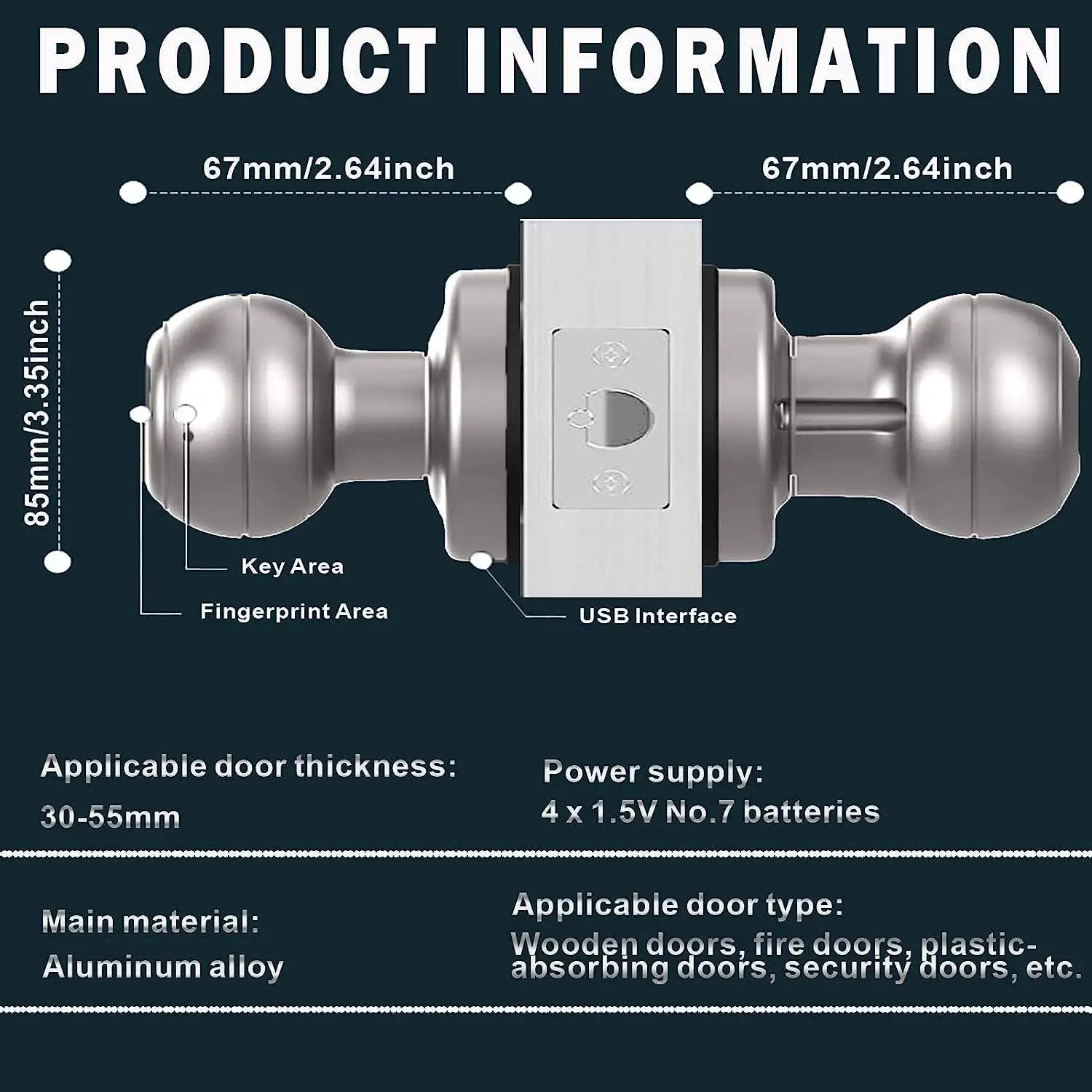 1 Set Tuya APP Biometric Fingerprint Bluetooth Smart Door Lock Electronic Lock Keyless Security Door Entry Home House Apartment