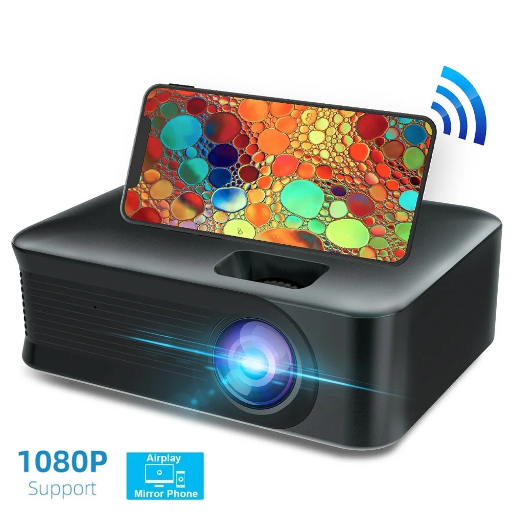 Top Mini projector A30 LED Video Home Theater Wifi Sync Display Portable Proyector for iPad Smartphone Outdoor Movie Beamer