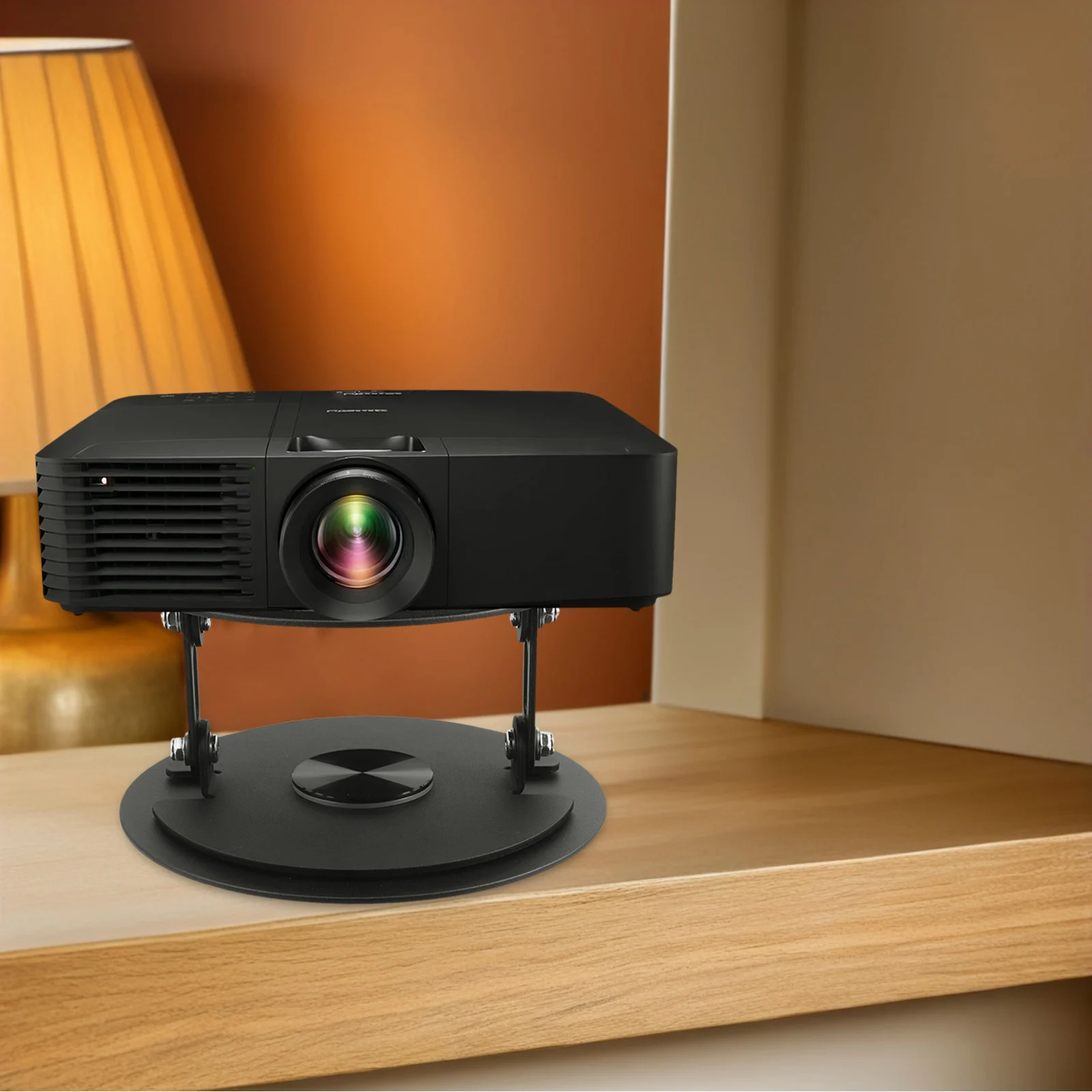 Adjustable Desktop Projector Stand with Tray Universal Rotating Mount Stable Alloy Base High Loadbearing Capacity for table