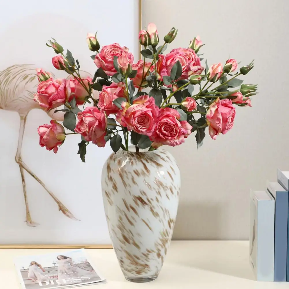 

Artificial Rose Flower Realistic Vintage Fake Rose Bouquet,Wedding Scrapbook,Home Wedding Decoration Accessories,vase decor