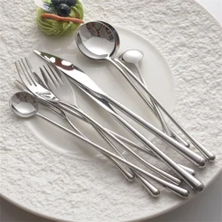 304 Stainless Steel Mirror Tableware, Western-style Knife, Fork and Spoon Set, Inposing Artifacts Household, Simple Design