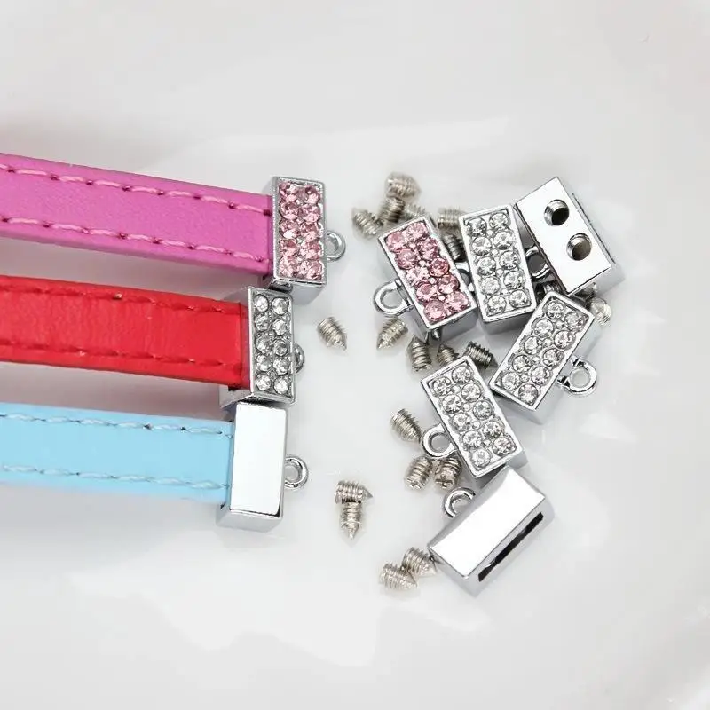 5/10Pcs Jewelry DIY Accessories 8mm Crystal Connector Charms For Bracelet Making Keychain Phone Strip Women Gift