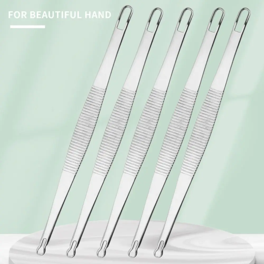 Professional Stainless Steel Blackhead Extruder Dual-head Curved Blackhead Remover High Hard Blemish Removal Tool Face Skin Care