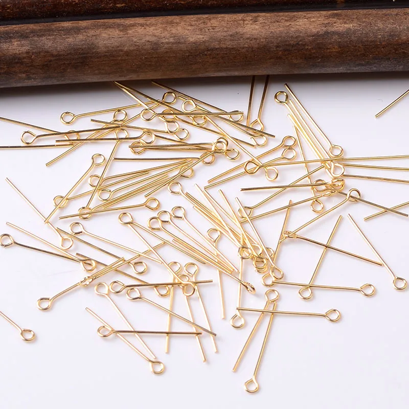 

50Pcs/Lot 20mm Nine-Character Needle Eye Head Pins Findings For Straight Hole Diy Jewelry Making Ornements Accessories